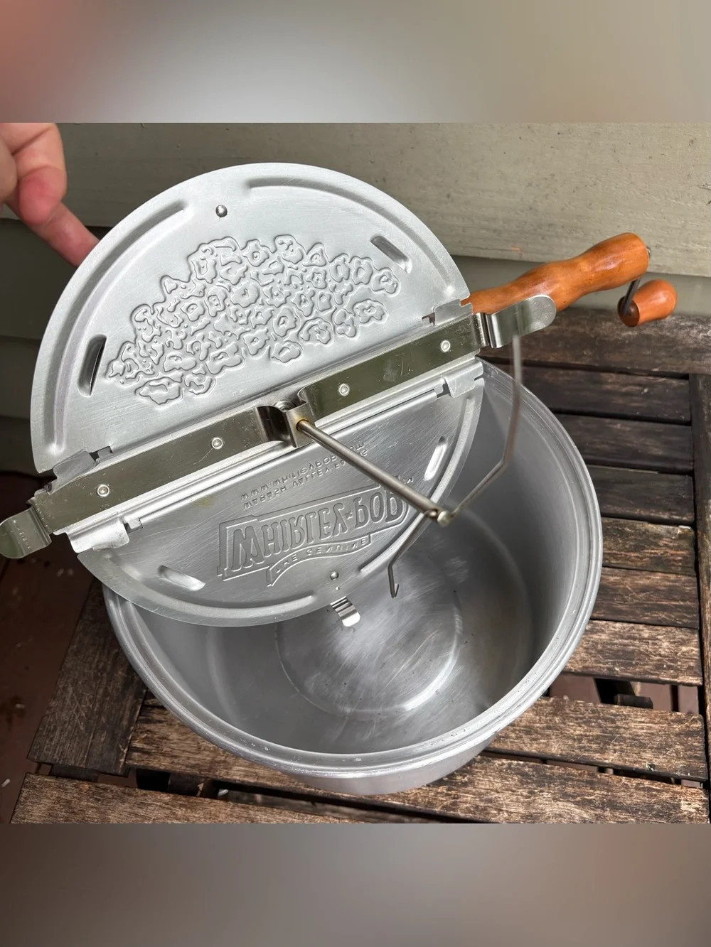 Vintage The Genuine Whirley-Pop Popcorn Popper 6 Qt Hand Crank Stovetop. EUC